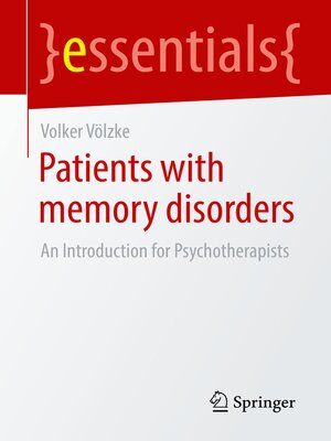 cover image of Patients with Memory Disorders
